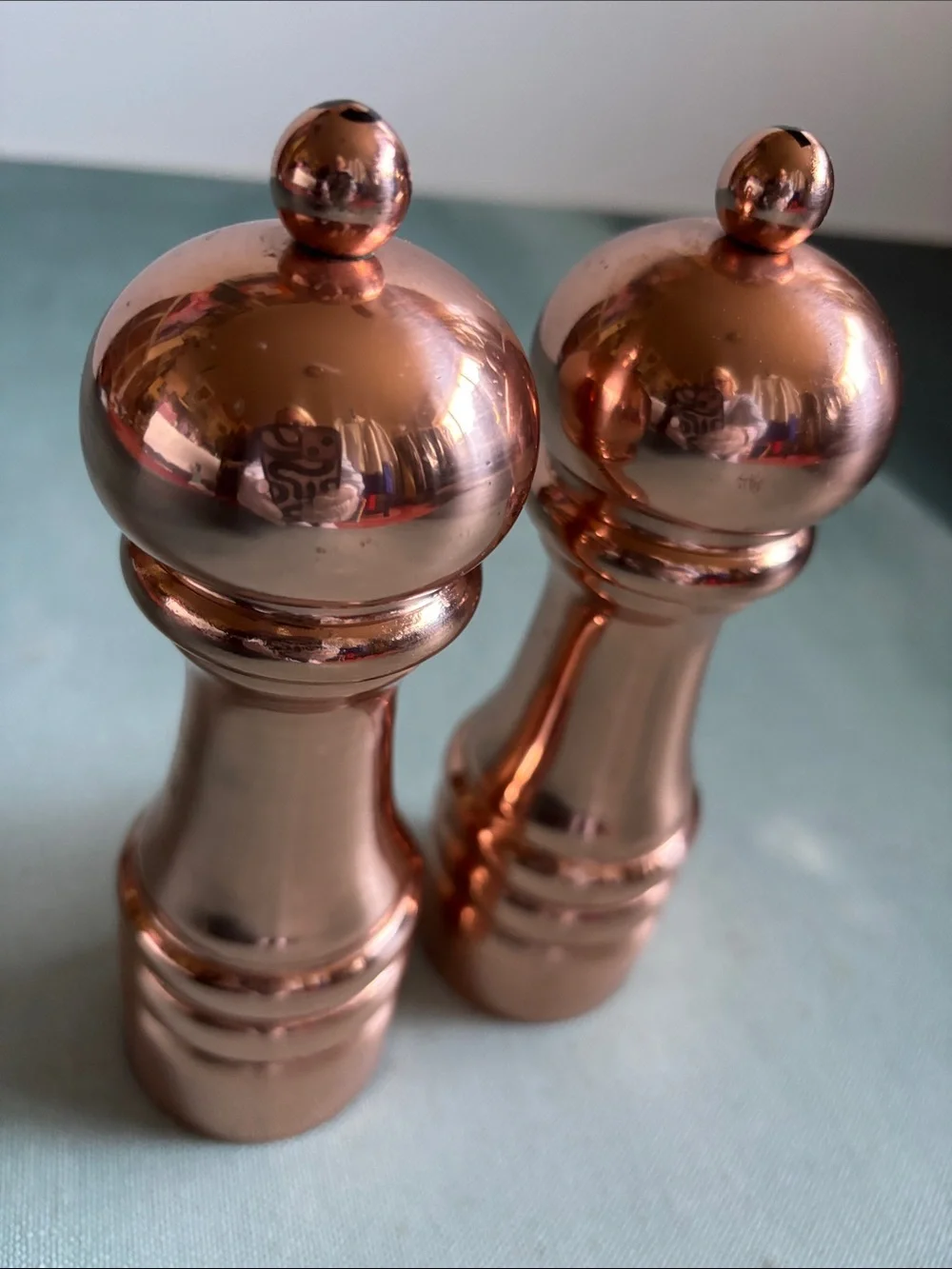 Williams Sonoma Polished Brass Salt + Pepper Mills